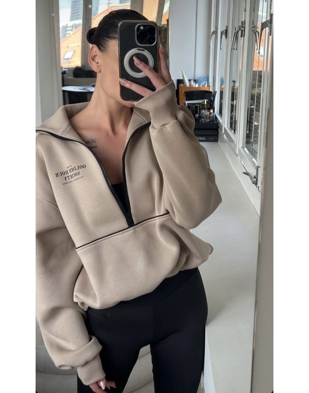 GHSociety HalfZIP mocca bluzonas