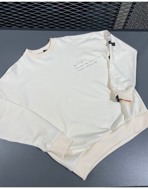 SG "1982" ANTIQUE WHITE bliuzonas su juodu printu