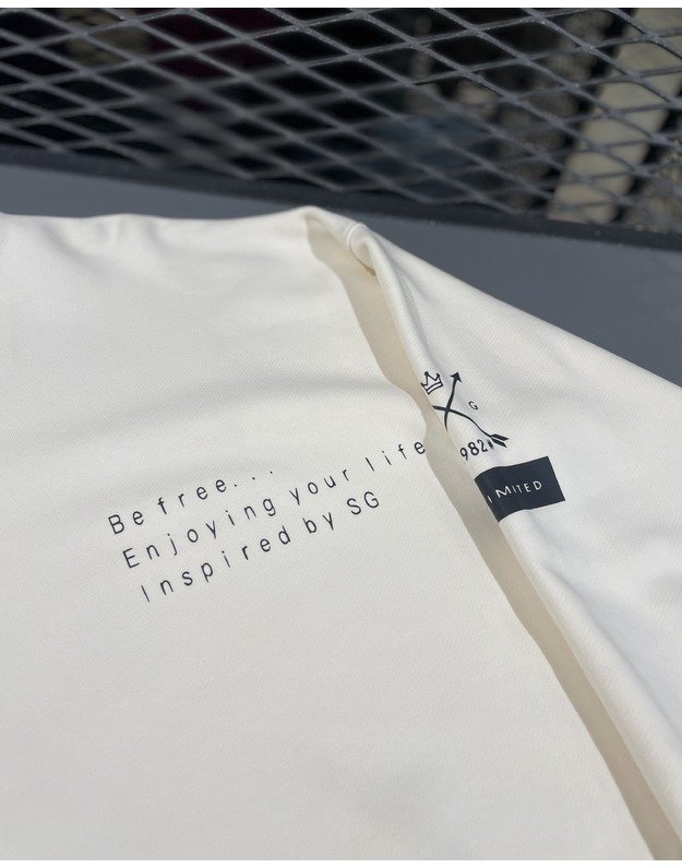 SG "1982" ANTIQUE WHITE bliuzonas su juodu printu