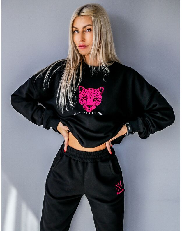 SG "1982" juodas bliuzonas su rožiniu tigru