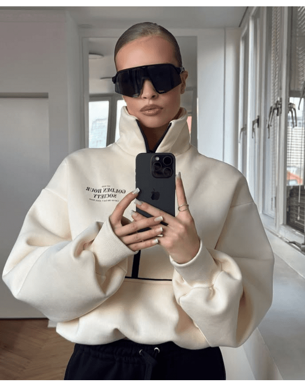 GHSociety HalfZIP butter bluzonas
