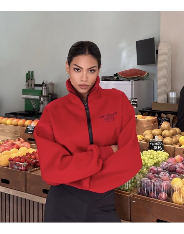 GHSociety HalfZIP red bluzonas