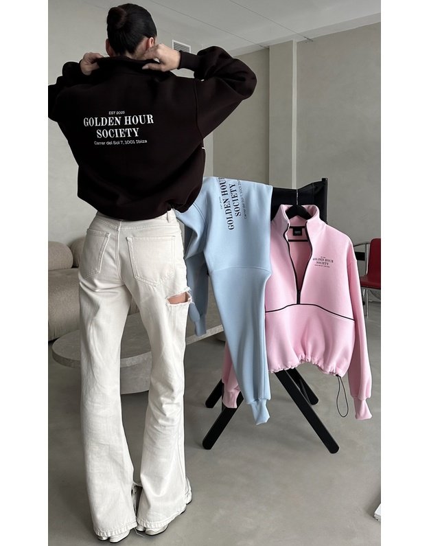 GHSociety HalfZIP baby blue bluzonas