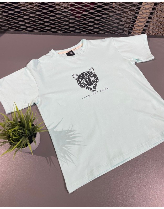 SG "1982" MINT  marškinėliai su juodu tigru