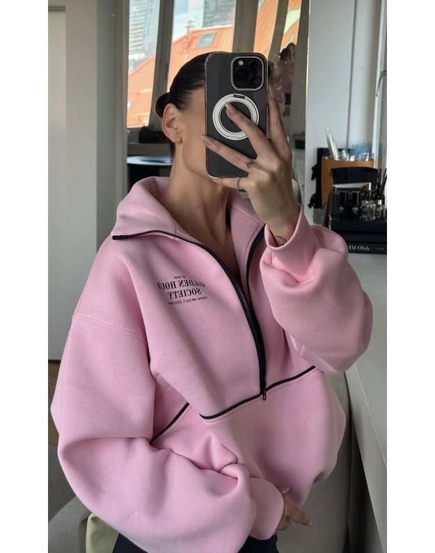GHSociety HalfZIP baby pink bluzonas